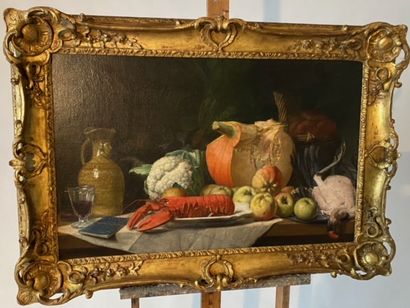 Ecole du XIXème s.
Nature morte au homard...