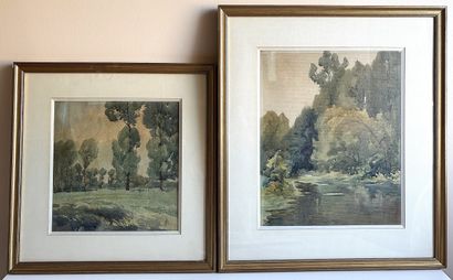 Modern school
Landscape
Two watercolors
27...