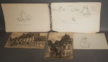 Olivier PETTIT (1918-1979)
Lot of sketches...