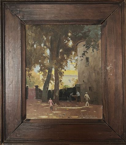 CHIEBERT (20th c.)
Animated courtyard
Oil...