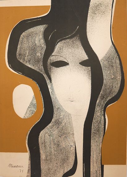 André MINAUX (1923-1986)
Jeune Femme. 
Lithographie...