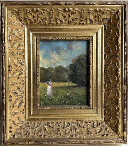 Contemporary school
Woman picking flowers
Oil...