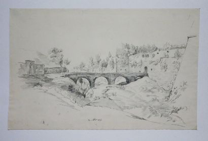 19th century school.
Bridge over the ravine
Graphite,...