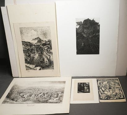 Important lot de gravures et lithographies...