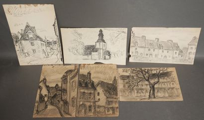 Olivier PETTIT (1918-1979)
Lot of sketches...