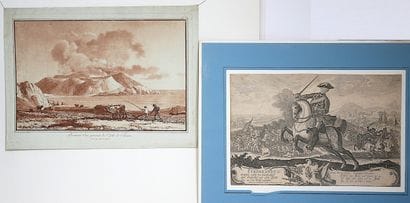 Lot de quinze gravures dépareillées à décor...