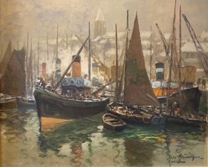 Georges ANDRIQUE (1874-1964) 
Port de Boulogne
Huile...