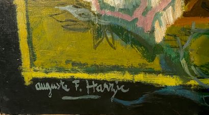 Auguste HARZIC (1902-1988) 
Bords de mer
Huile...