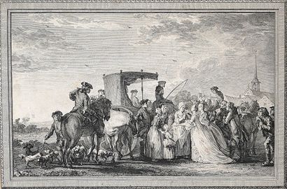 Lot de treize gravures anciennes dépareillées...
