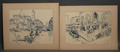 Auguste LEPERE (1849-1918)
Venice
Two inks...
