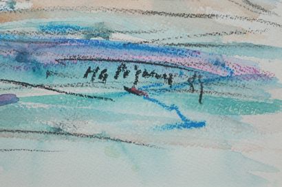 Contemporary school
Sailboats in port
Watercolor,...
