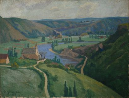 Emile BRUNEAU (20th c.)
Hilly landscape
Oil...