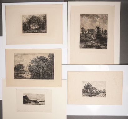 Lot de gravures, estampes, lithographies...