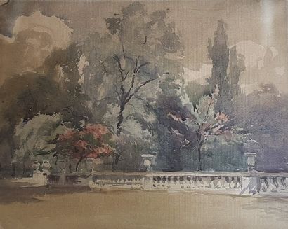 Modern school
Balustrade in a park
Watercolor
29.5...