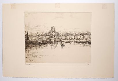 Eugène BEJOT (1867-1931)
L'avant-port, Dieppe
Eau-forte...