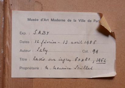 Bernard SABY (1925-1975)
Untitled, 1962
Black...