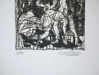 Gabriel PARIS (1924-2000)
Couple de danseurs
Gravure...