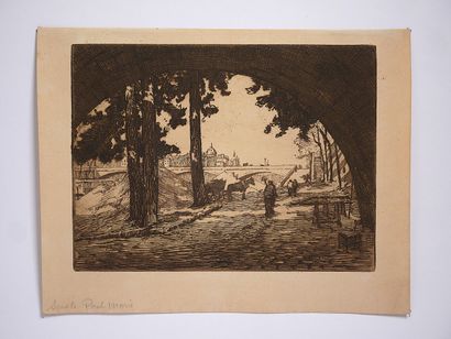 Eugène BEJOT (1867-1931)
- La Seine à Bercy
Eau-forte...