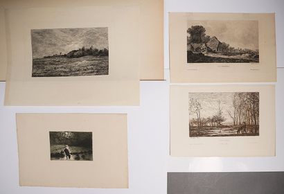 Lot de gravures, estampes, lithographies...