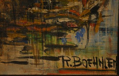 R. BOEHNLEN
Nature-morte aux poissons
Huile...