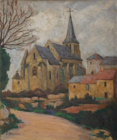 Emile BRUNEAU (20th c.)
The church
Oil on...