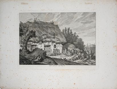Lot de quinze gravures dépareillées à décor...
