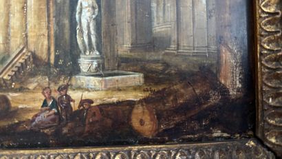 19th c. school.
Animated ruins
Oil on panel
19x25...