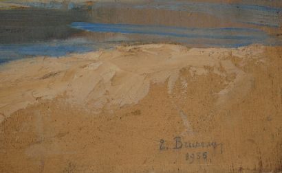 Emile BRUNEAU (20th c.)
Two washerwomen (Dordogne)
Oil...