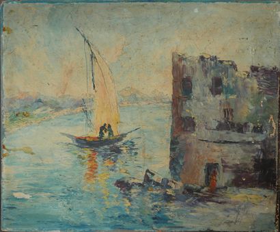 Ecole moderne
Bateau de pêche à voile à l'entrée...