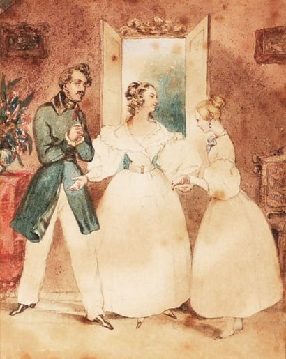 School of the XIXth c.
Gallant scene
Watercolor
9.5...