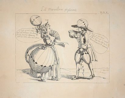Lot de treize gravures anciennes dépareillées...