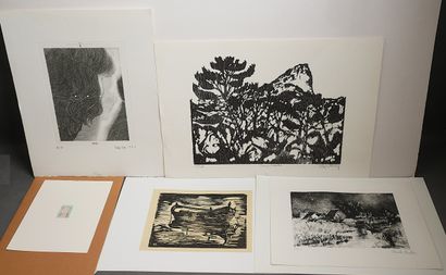 Important lot de gravures et lithographies...