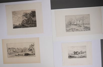 Lot de gravures, estampes, lithographies...