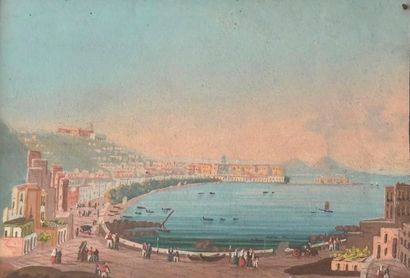 Ecole du XIXème s.
La baie de Naples
Paire...