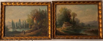 19th c. school
Animated landscape
Pair of...