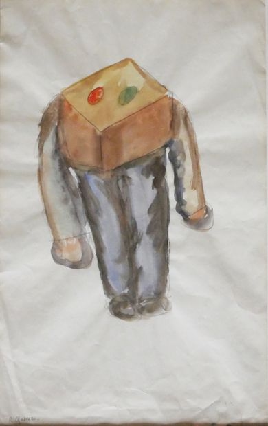 Raymond QUENEAU (1903-1976)
Diced figure
Watercolor...