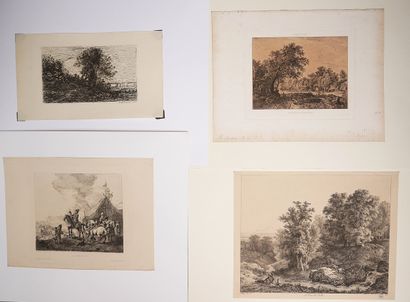 Lot de gravures, estampes, lithographies...