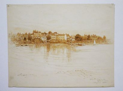 Eugène DELATRE (1864-1938)
Port Navalo, Morbihan
Bistre...