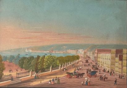 Ecole du XIXème s.
La baie de Naples
Paire...