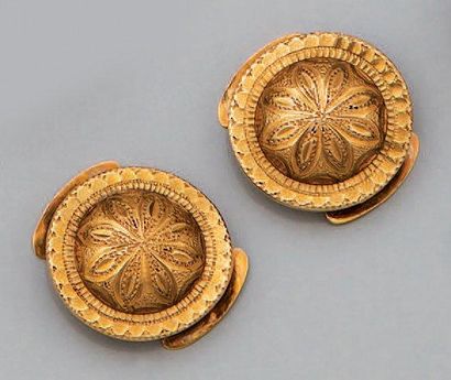 Paire de boutons de manchette en or jaune...