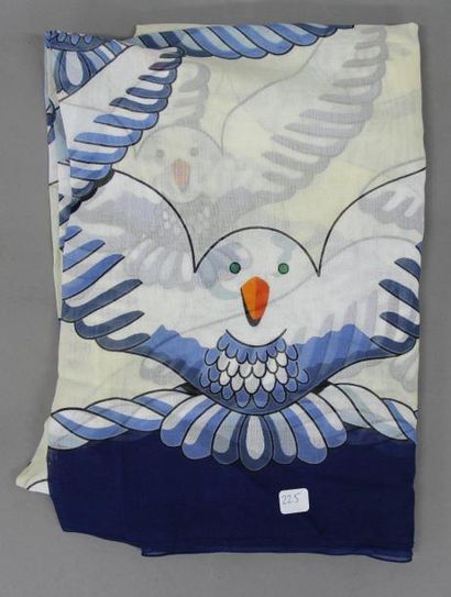HERMES Paris
Paréo en voile de coton imprimé...