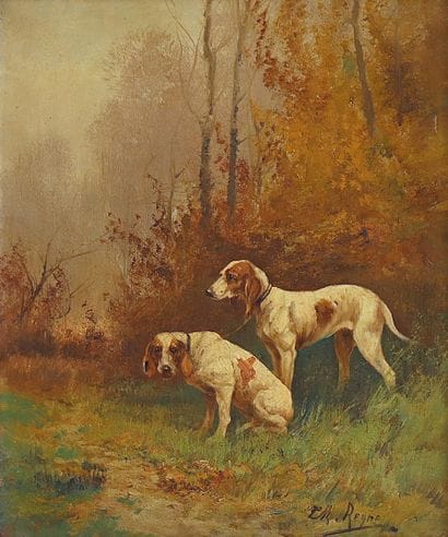 Charles André REYNE (1873-1917)
Deux chiens...