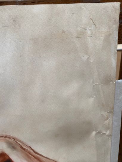 Ecole contemporaine 
Scène érotique
Aquarelle...