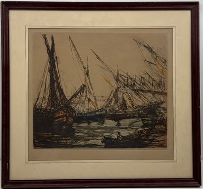 Armand COUSSENS (1881–1935)
Boats in a Harbor
Etching...