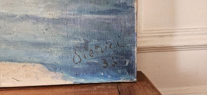 Ecole moderne
Voilier sur la grève
Huile...