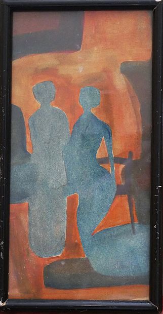 REVAULT
Deux personnages
Aquarelle signée...