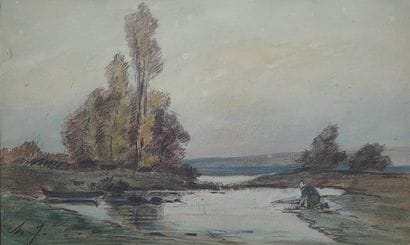 Charles Emile JACQUE (1813-1894)
Paysage...