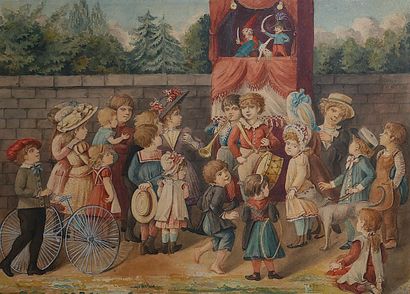 Ecole moderne
Jeux d'enfants
Paire d'aquarelles...