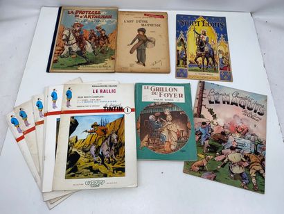 Lot comprenant :
-	5 albums illustrés par...