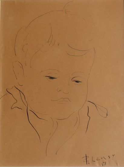 Roger LERSY (1920-2004)
Portrait de bébé
Encre...